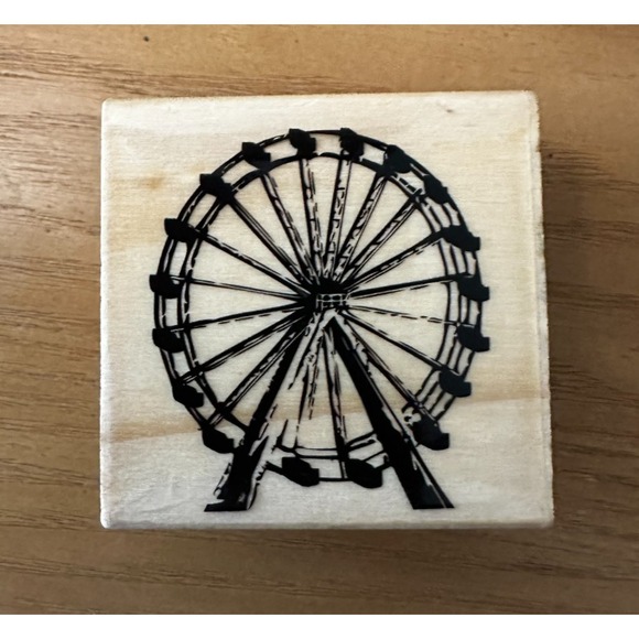 Stampabilities Other - FERRIS WHEEL Mounted Rubber Stamp, Amusement Park Carnival Ride Paris Circus Fun